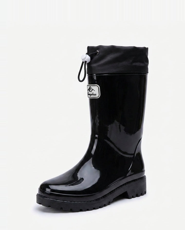Léonie Darcel | Drawstring Cuff Mid-Calf Rain Boots