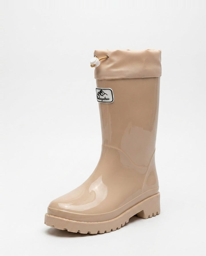Léonie Darcel | Drawstring Cuff Mid-Calf Rain Boots