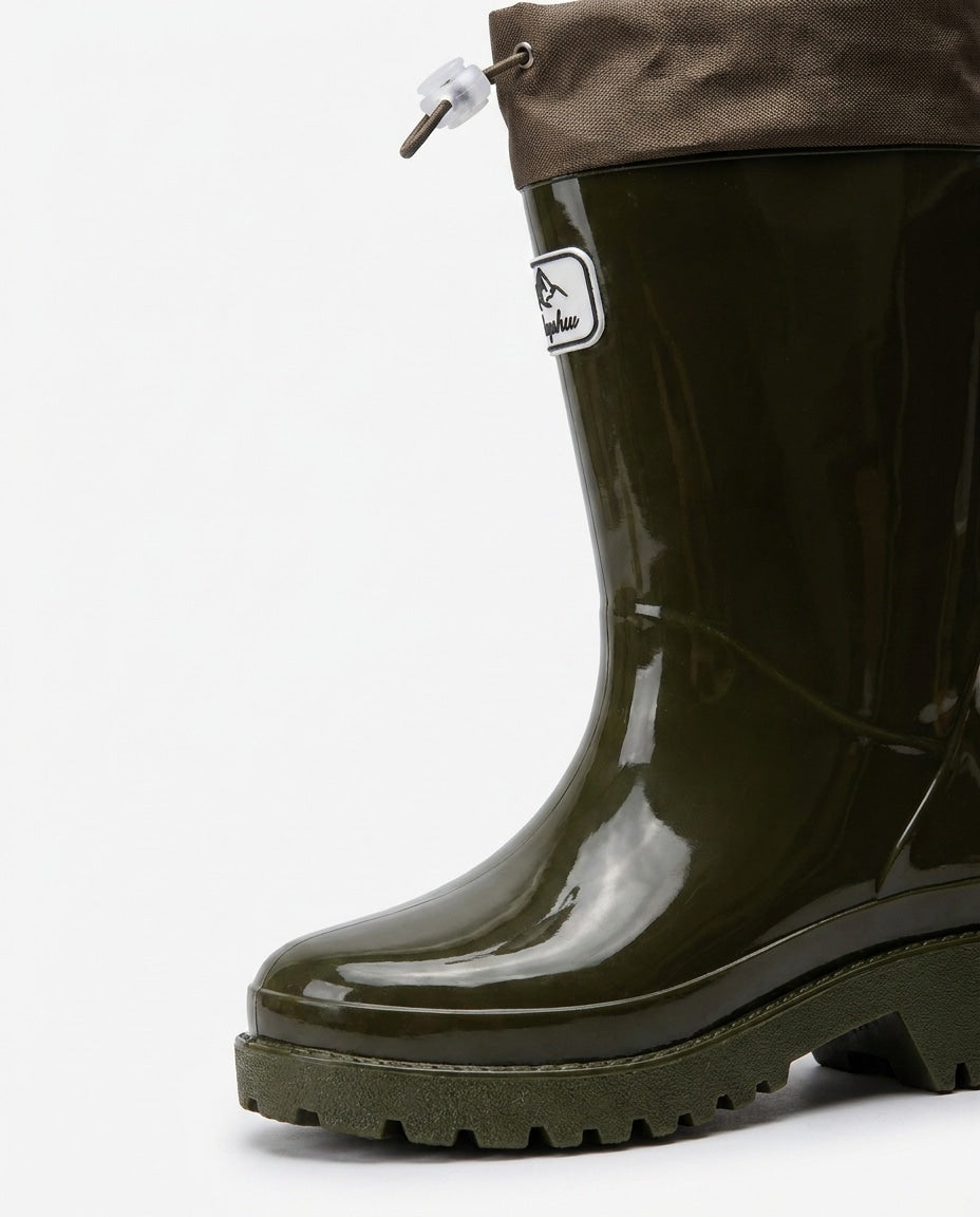 Léonie Darcel | Drawstring Cuff Mid-Calf Rain Boots