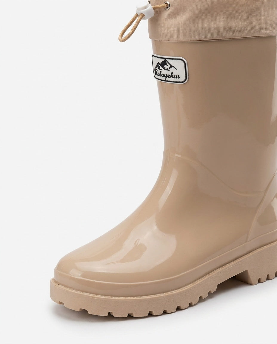 Léonie Darcel | Drawstring Cuff Mid-Calf Rain Boots