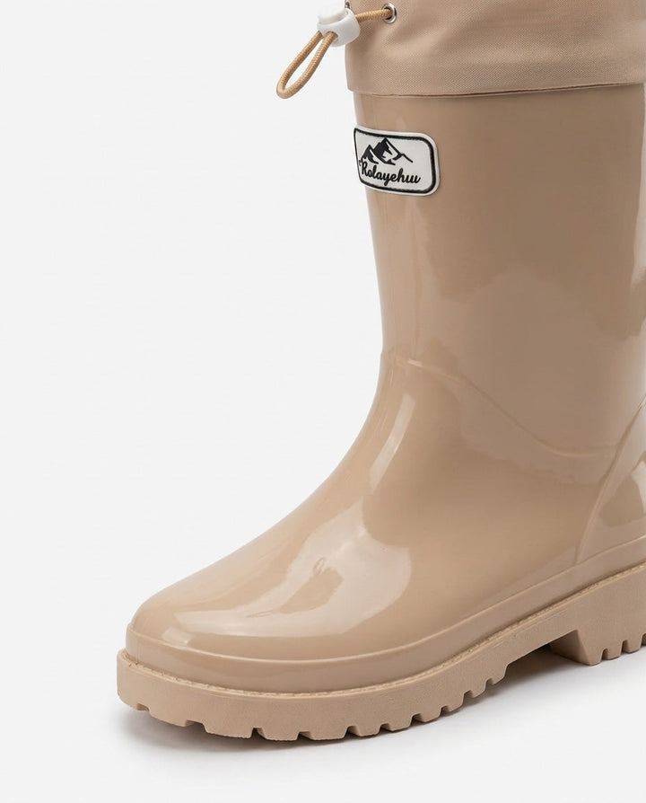 Léonie Darcel | Drawstring Cuff Mid-Calf Rain Boots