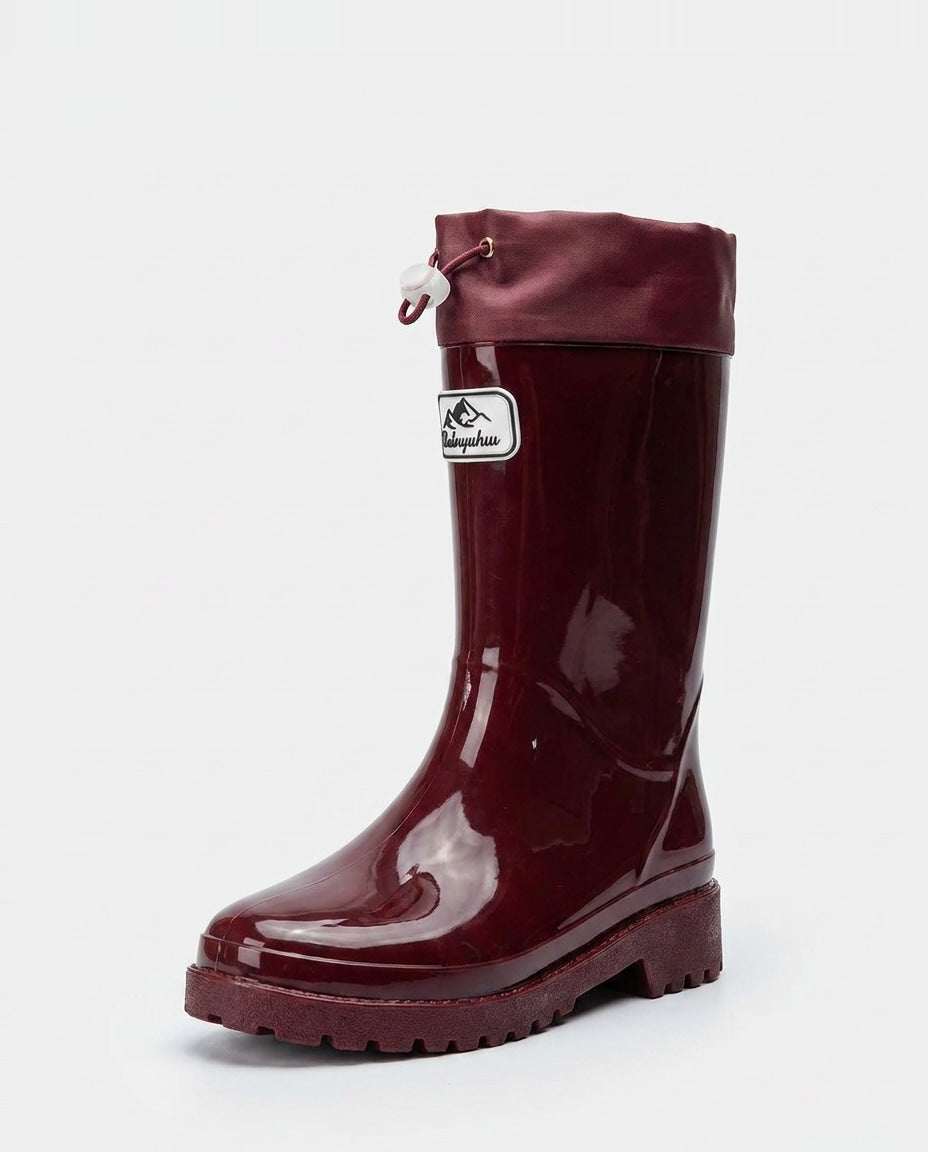 Léonie Darcel | Drawstring Cuff Mid-Calf Rain Boots