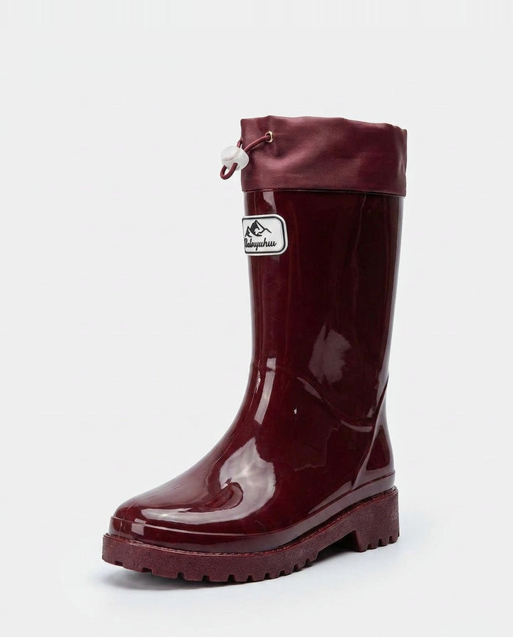 Léonie Darcel | Drawstring Cuff Mid-Calf Rain Boots