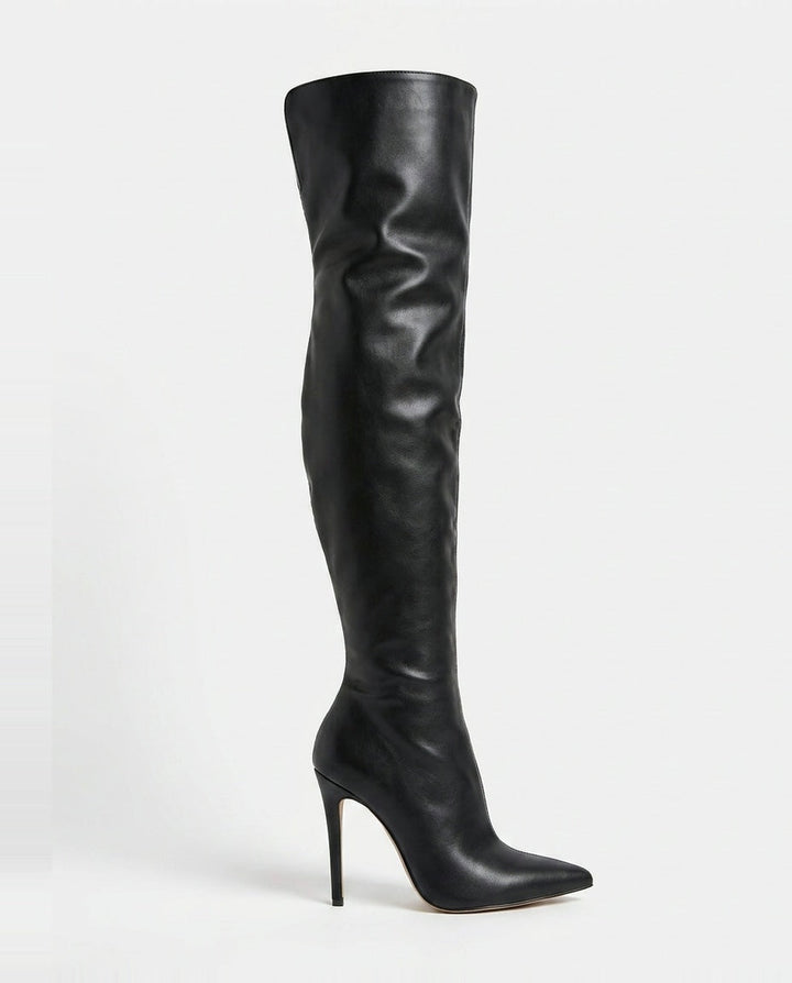 Amance Virel | Pointed Toe Stiletto Thigh-High Boots