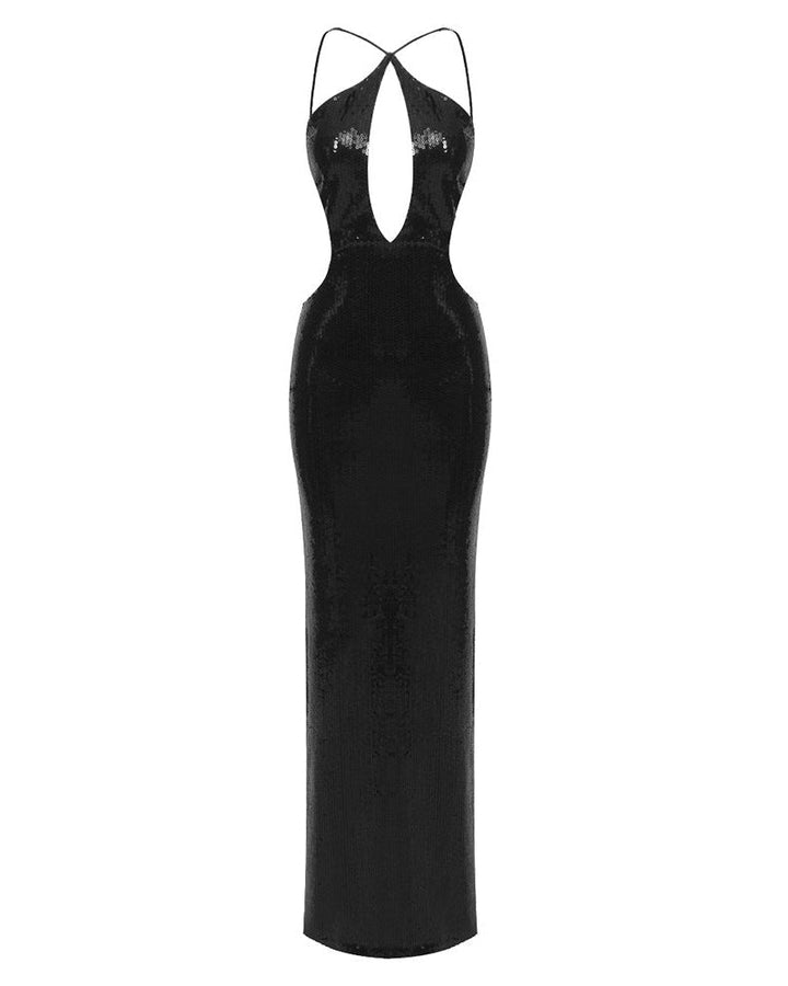 Colombe Riveau | Sequin Cutout Halter Homecoming Dress