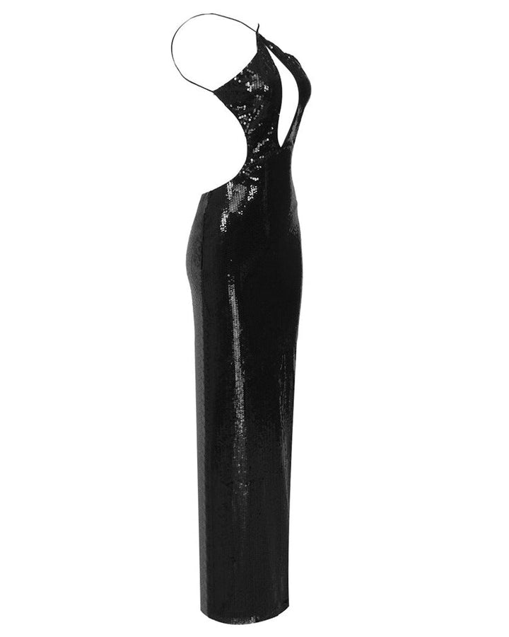 Colombe Riveau | Sequin Cutout Halter Homecoming Dress