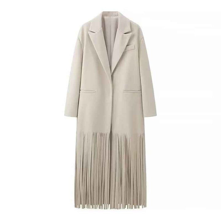 Éléa Chabert  | Longline Fringe Blazer Coat