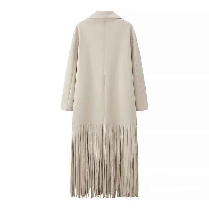 Éléa Chabert  | Longline Fringe Blazer Coat