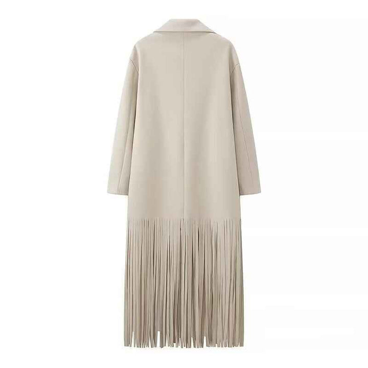 Éléa Chabert  | Longline Fringe Blazer Coat