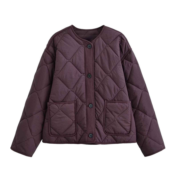 Oriane Pichon | Collarless Diamond Quilted Jacket