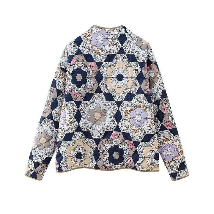 Danaé Chevallier | Navy Floral Quilted Patchwork Jacket