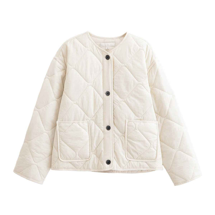 Oriane Pichon | Collarless Diamond Quilted Jacket