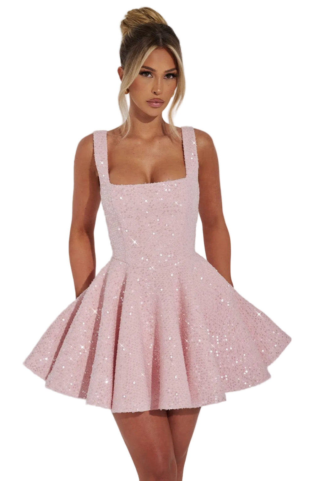 Enola Cresson | Sequin Bow Skater Homecoming Dress