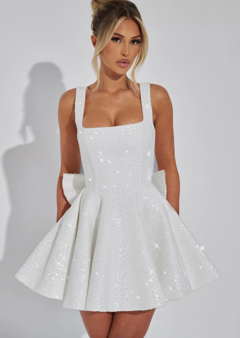 Enola Cresson | Sequin Bow Skater Homecoming Dress