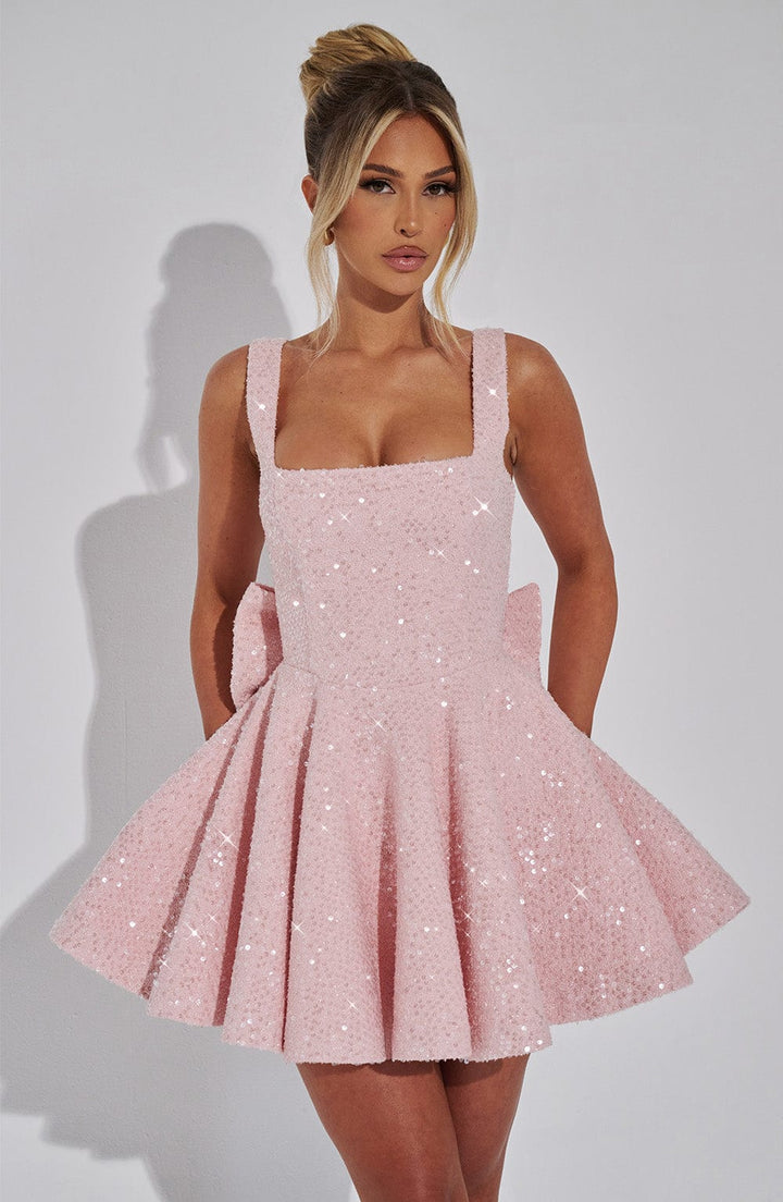Enola Cresson | Sequin Bow Skater Homecoming Dress