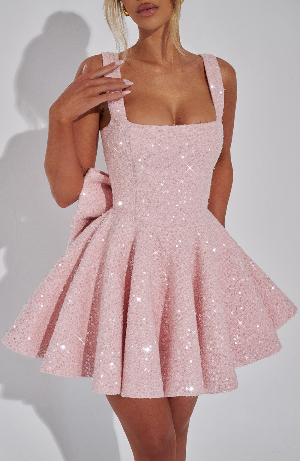 Enola Cresson | Sequin Bow Skater Homecoming Dress