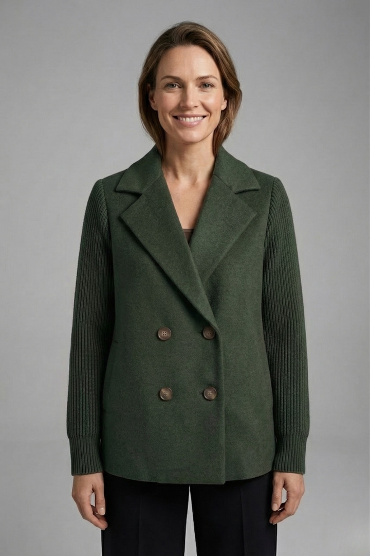 Brune Delattre | Double-Breasted Wool Blend Blazer For Women