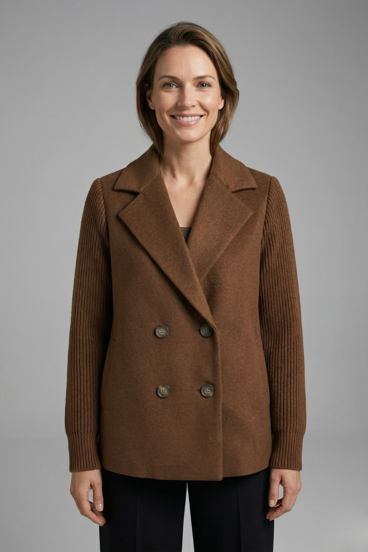 Brune Delattre | Double-Breasted Wool Blend Blazer For Women