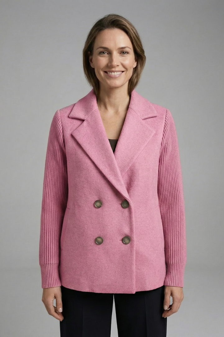 Brune Delattre | Double-Breasted Wool Blend Blazer For Women