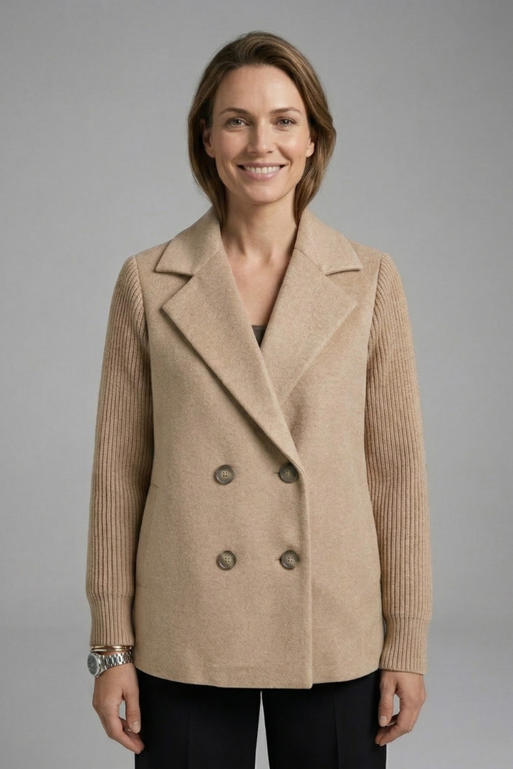 Brune Delattre | Double-Breasted Wool Blend Blazer For Women