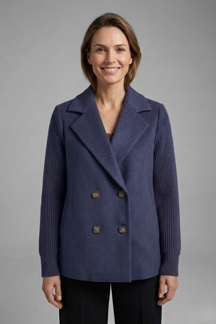 Brune Delattre | Double-Breasted Wool Blend Blazer For Women