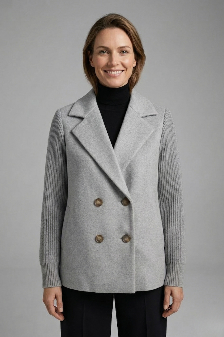 Brune Delattre | Double-Breasted Wool Blend Blazer For Women