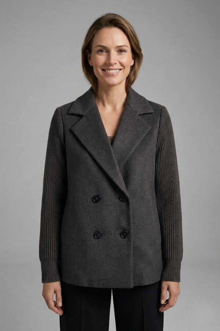 Brune Delattre | Double-Breasted Wool Blend Blazer For Women