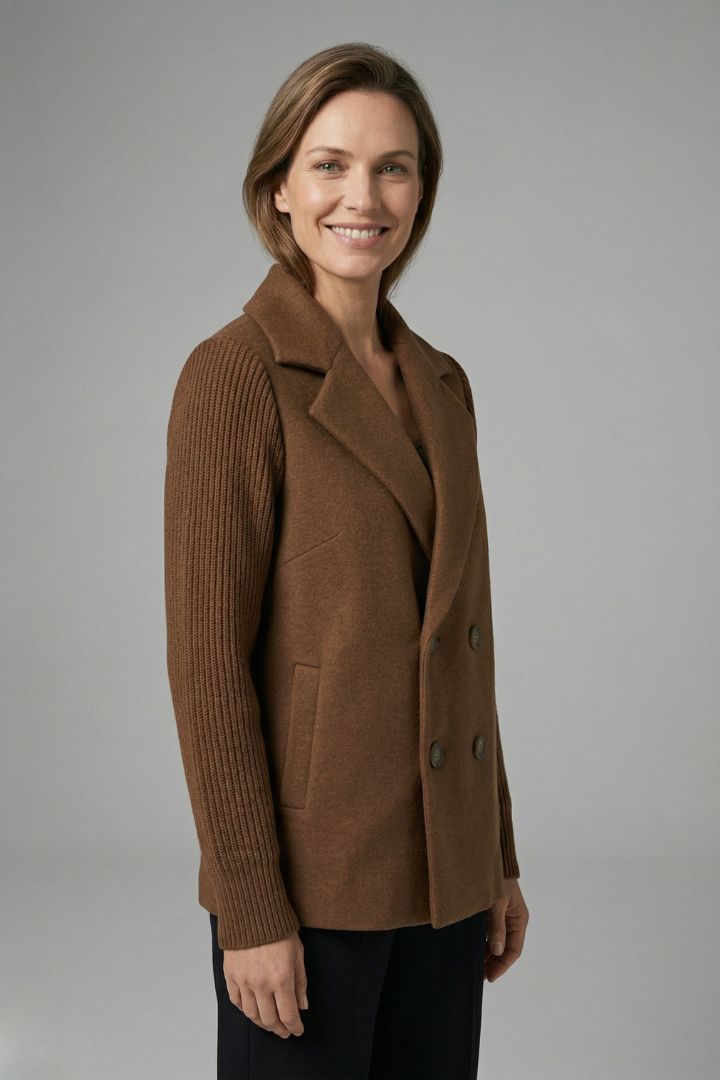 Brune Delattre | Double-Breasted Wool Blend Blazer For Women