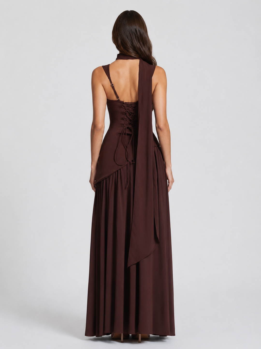 Maëlle Brun | Women’s Draped Satin Feel Maxi Dress
