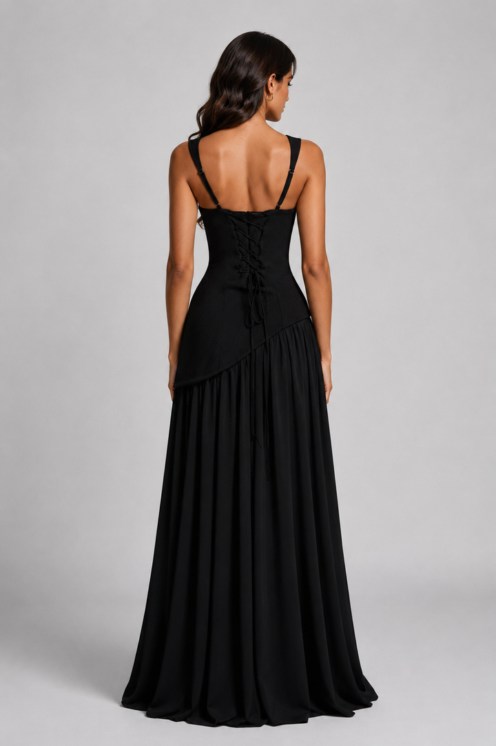 Maëlle Brun | Women’s Draped Satin Feel Maxi Dress