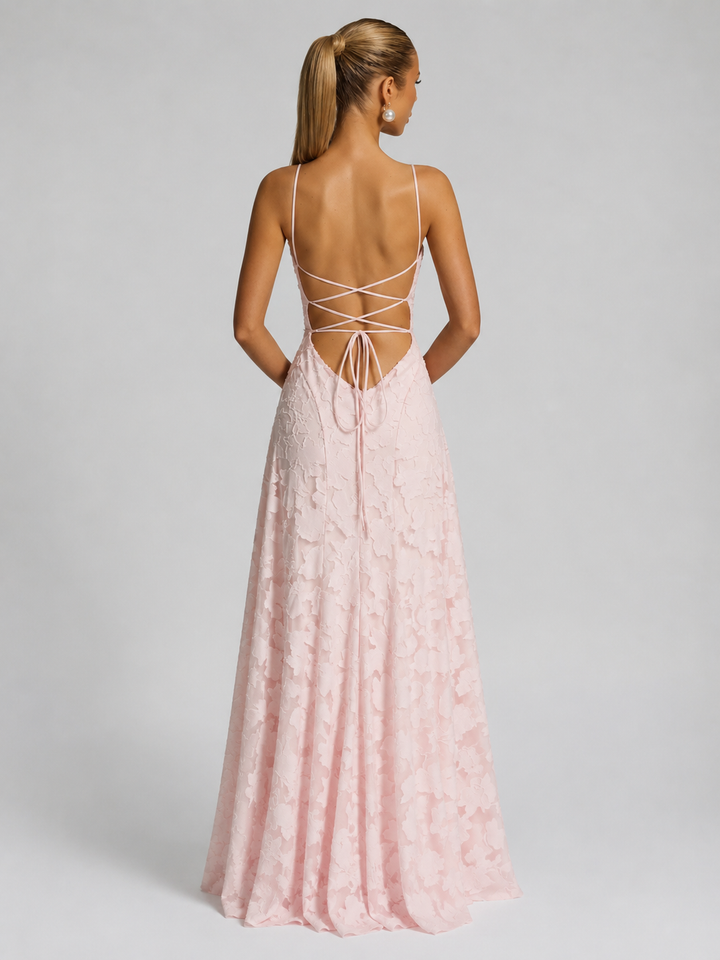 Céline Caron | Women’s Floral Maxi Dress – Sculpted Silhouette