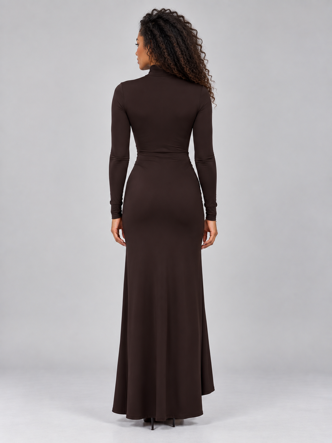 Aurore Dumas | Women’s High Neck Ruched Maxi Dress