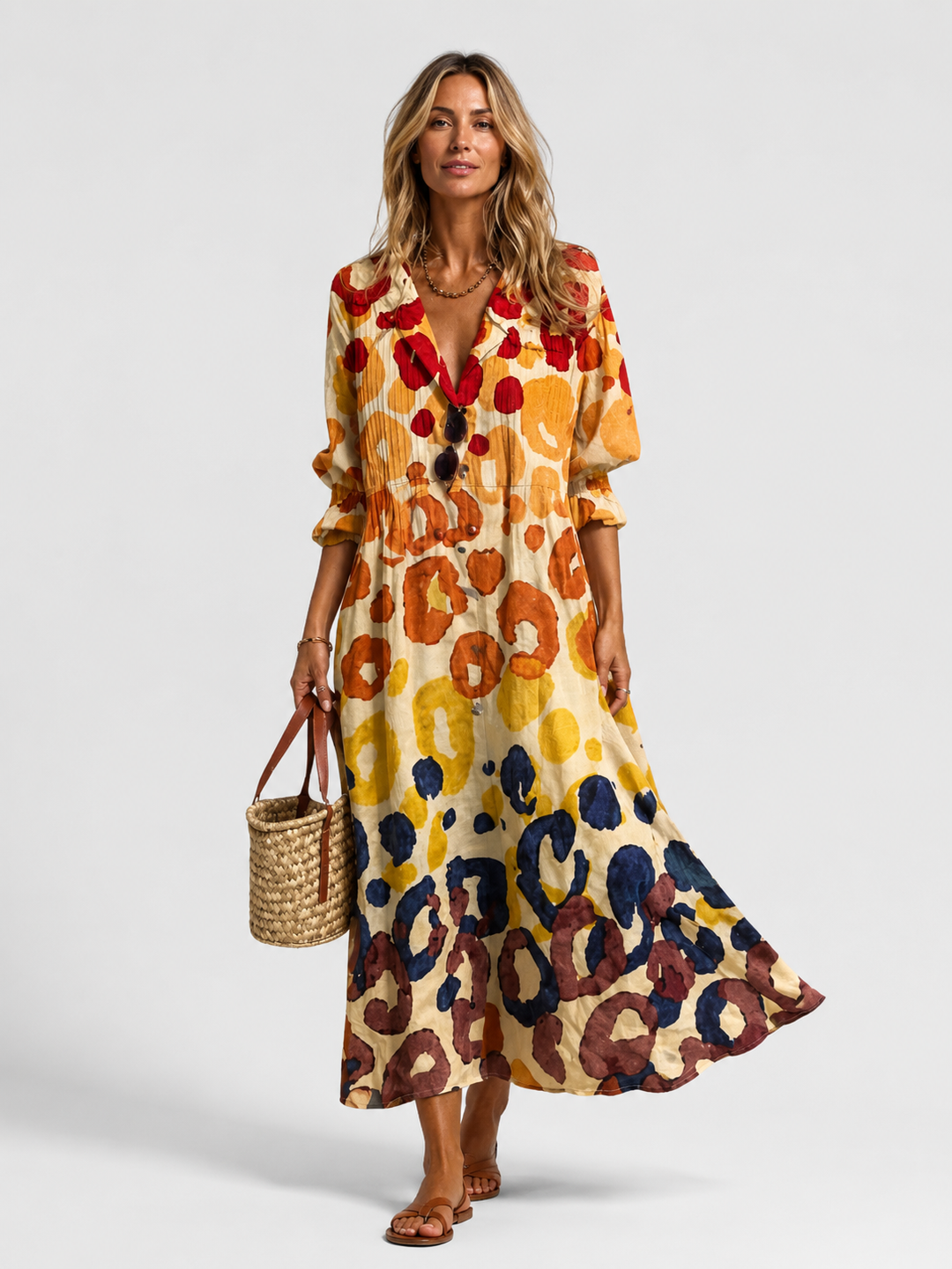 Yvette Beaumont | Women’s Printed Shirt Dress – Relaxed Flattering Fit