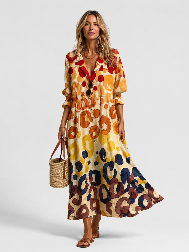 Yvette Beaumont | Women’s Printed Shirt Dress – Relaxed Flattering Fit