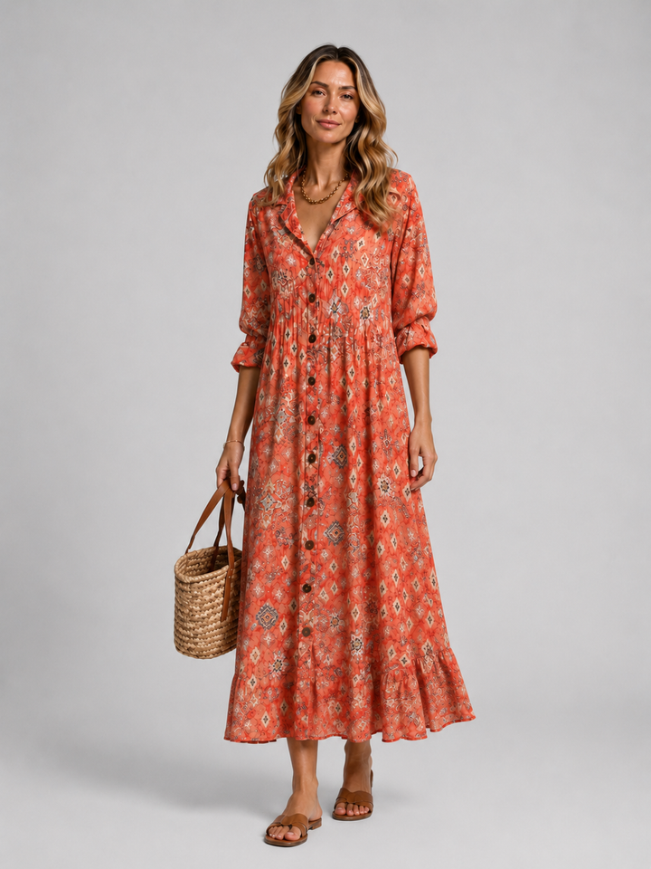 Yvette Beaumont | Women’s Printed Shirt Dress – Relaxed Flattering Fit