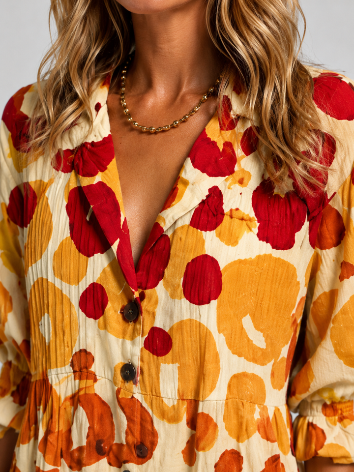 Yvette Beaumont | Women’s Printed Shirt Dress – Relaxed Flattering Fit