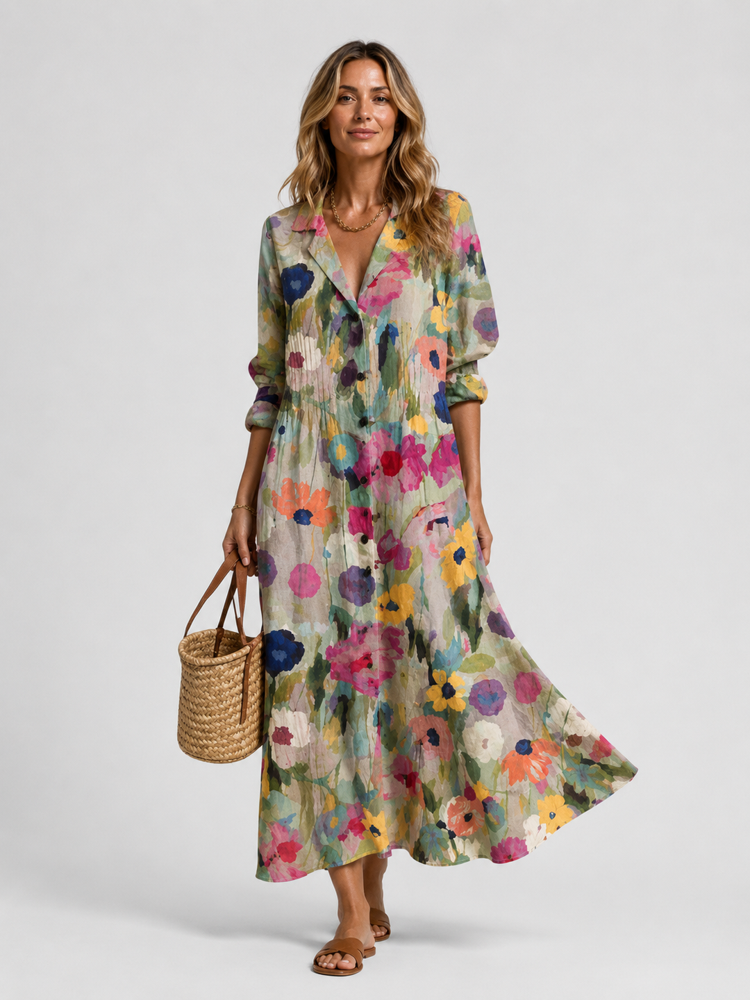 Yvette Beaumont | Women’s Printed Shirt Dress – Relaxed Flattering Fit