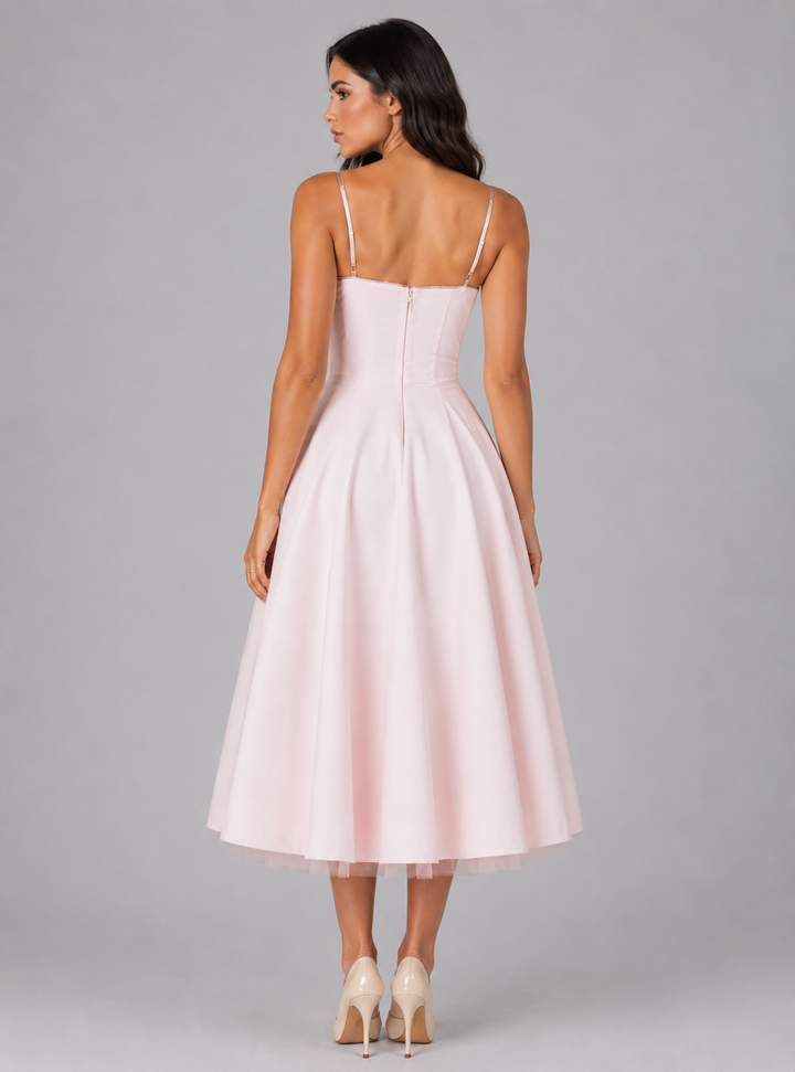 Sidonie Vasseur | Women’s Corset Midi Dress with Full Skirt – Elegant Occasion Style