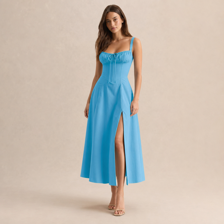 Quitterie Blanchard | Sweetheart Corset A-Line Midi Dress