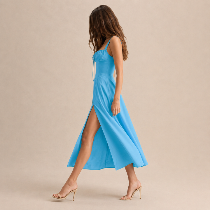 Quitterie Blanchard | Sweetheart Corset A-Line Midi Dress