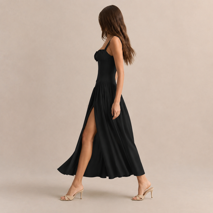 Quitterie Blanchard | Sweetheart Corset A-Line Midi Dress