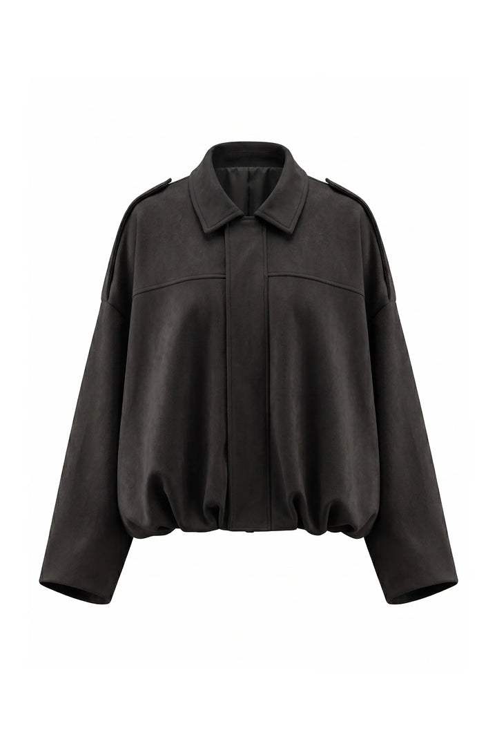 Laure Renaudot | Women’s Winter Cropped Bomber Jacket with Oversized Fit