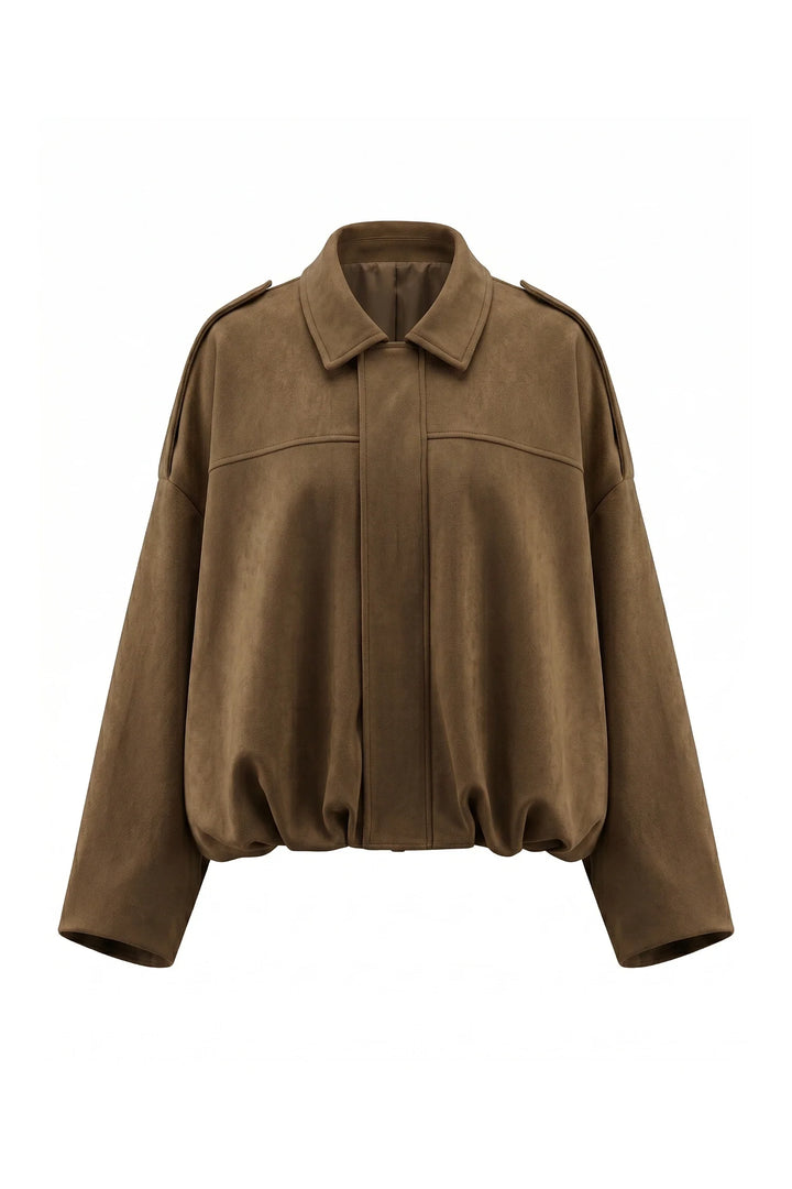 Laure Renaudot | Women’s Winter Cropped Bomber Jacket with Oversized Fit