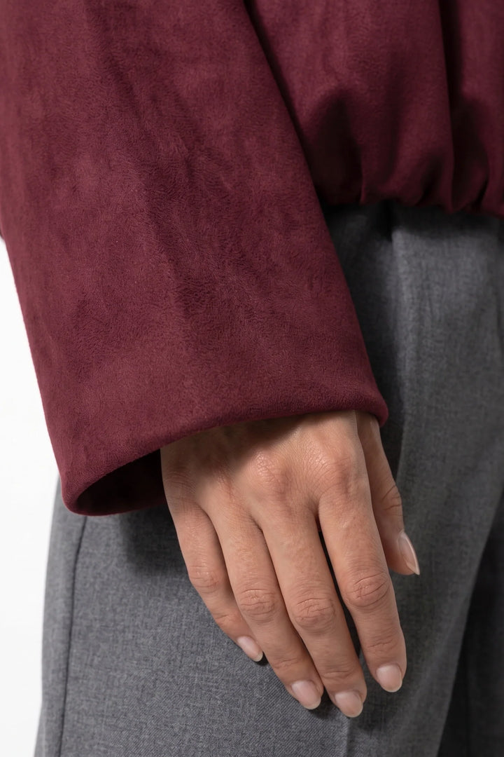 Laure Renaudot | Women’s Winter Cropped Bomber Jacket with Oversized Fit