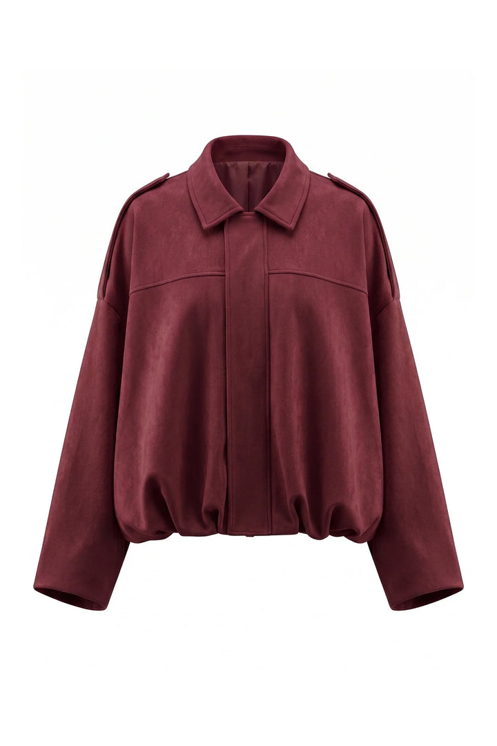 Laure Renaudot | Women’s Winter Cropped Bomber Jacket with Oversized Fit