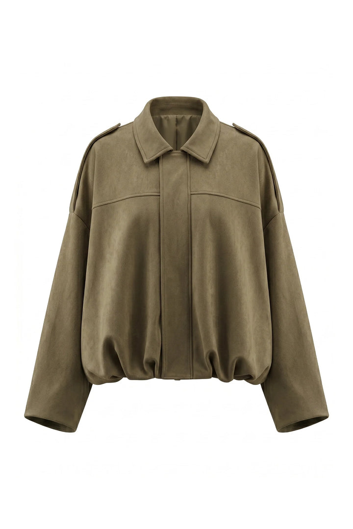 Laure Renaudot | Women’s Winter Cropped Bomber Jacket with Oversized Fit
