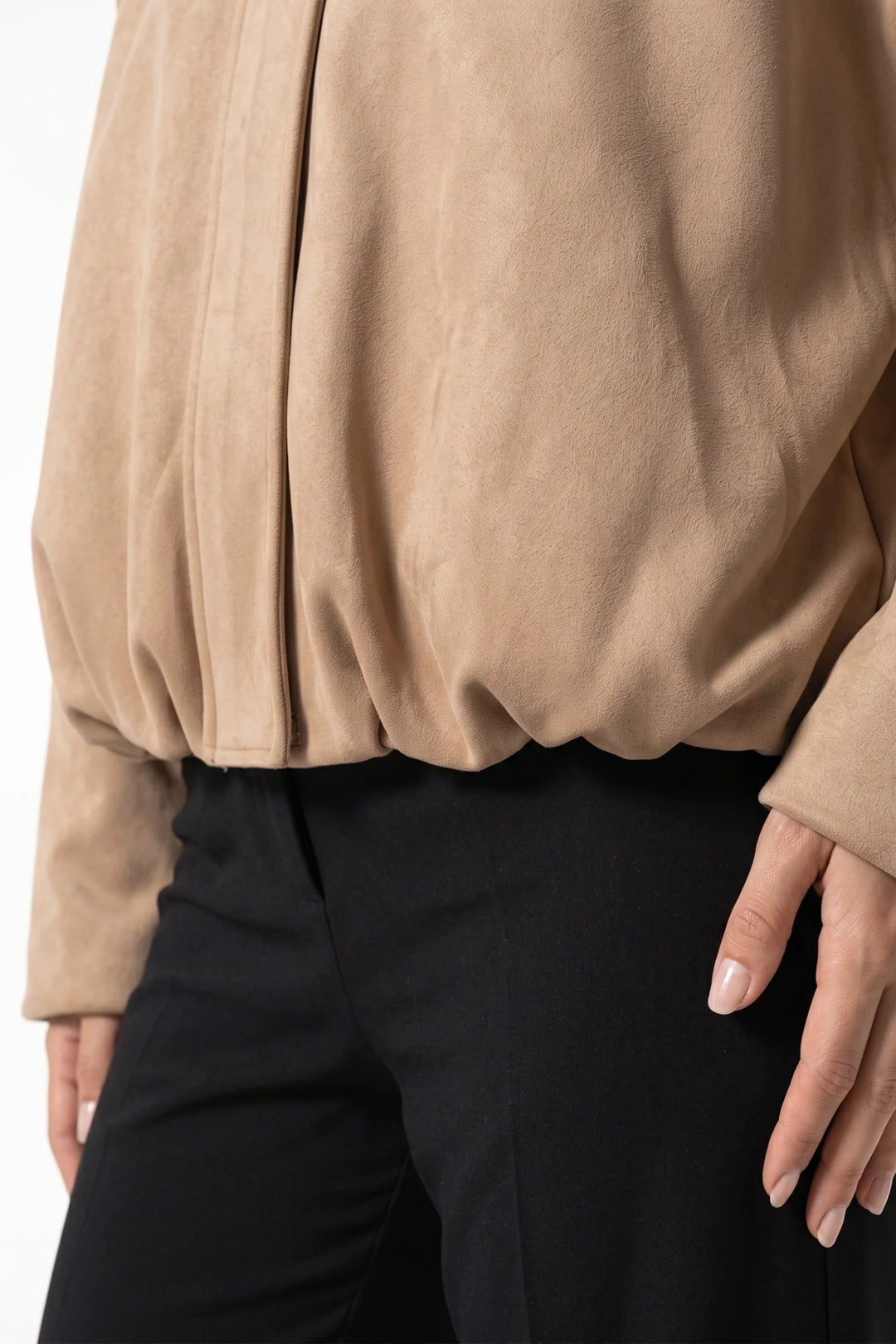 Laure Renaudot | Women’s Winter Cropped Bomber Jacket with Oversized Fit