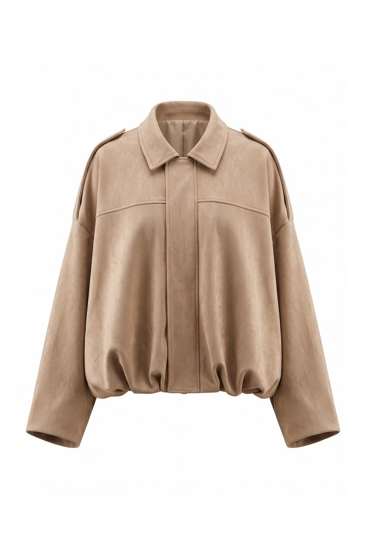 Laure Renaudot | Women’s Winter Cropped Bomber Jacket with Oversized Fit