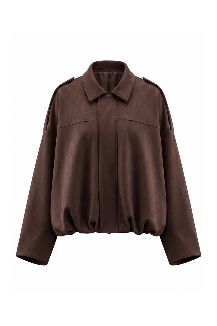 Laure Renaudot | Women’s Winter Cropped Bomber Jacket with Oversized Fit