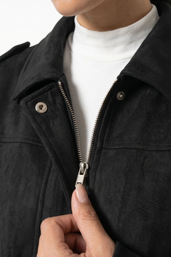 Laure Renaudot | Women’s Winter Cropped Bomber Jacket with Oversized Fit